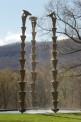 Installation in progress at Storm King Art Center, all works by Lynda Benglis. Bounty, 2014. Private collection. Fruited Plane, 2014 & Amber Waves, 2014, both courtesy the artist & Cheim & Read, NY. ©2015 Lynda Benglis/Licensed by VAGA, NY. Photo: Jerry L