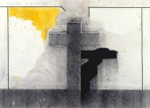 Michael Kenny, Jesus Receives the Cross (1998–9), from: The Stations of the Cross: Station 2. Mixed media on off-white wove paper