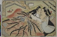 Sugimura Jihei (active 1681–1703), Lovers under a quilt with phoenix design, untitled erotic picture, mid-1680s. Private collection, USA.