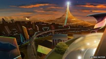 A city of the future as envisaged by Australian animator, Glenn Hatton