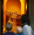 Visitors examine a Conrad Shawcross sclupture