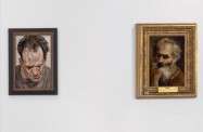 Frank Auerbach painted by Lucien Freud, and Head of an Old Man by Annibale Carracci