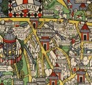 Detail of an illustrated map of London. Courtesy London Transport Museum