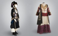 Examples of tradtional Greek women's dress, on show at 'Patterns of Magnificence' at London's Hellenic Centre