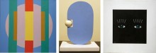 Left to right: Phaton, 2011, acrylic on canvas, 77 x 82cm; The Ball, 2000, 20 x 26 x 10cm; Black Square with a Human Face, 2006, mixed media, 90 x 60cm