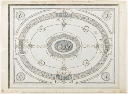 SM Adam volume 14/46. Plan of a ceiling for the dining room at Weald Hall, Essex, for Christopher Tower, 1778, as executed. By Courtesy of the Trustees of Sir John Soane’s Museum.