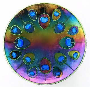 Brett Manley, Peacock Charger, coloured glass