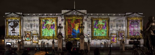 Buckingham Palace, illuminated. Photo: Amit Lennon