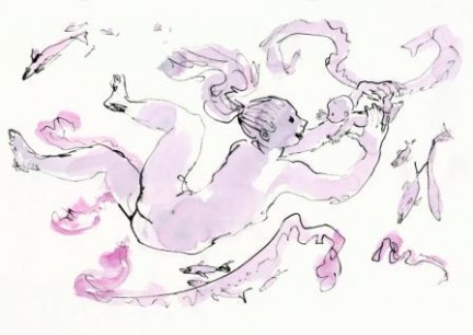 Quentin Blake, From the series Mother and Babies Underwater (2011) © Quentin Blake