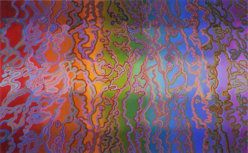 Nancy Mooslin, Water Music / Streams of  Fifths  (2012)  oil on canvas  40ins x  66ins