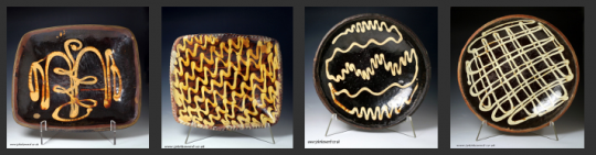 Examples of slipware from John Howard, to be on show at Blenheim this week