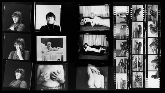 Contact sheets of Jo Spence, 1978-85 & Alexis Hunter, 1973.