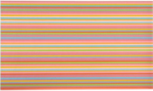 Bridget Riley, About Yellow (2013–14) Oil on linen, 163 x 279 cm | 64 1/8 x 109 7/8 in © Bridget Riley 2014. All rights reserved