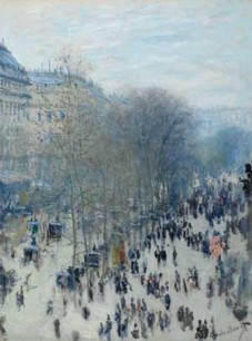 Claude Monet, French, 1840–1926; Boulevard des Capucines, 1873–74; oil on canvas; 31 5/8 x 23 3/4 ins; The Nelson-Atkins Museum of Art, Kansas City, Missouri, Purchase: the Kenneth A. and Helen F. Spencer Foundation Acquisition Fund, F72-35