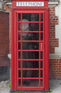 A London phonebox taking part in Dan Witz's London show